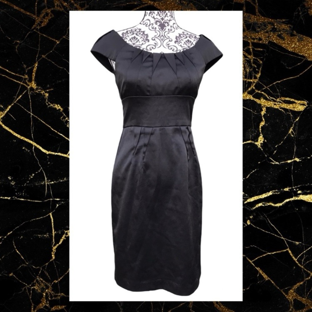 London Times Little Black Satin Dress